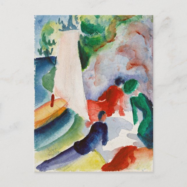 Carte Postale Macke - Pique-nique sur la plage (Devant)