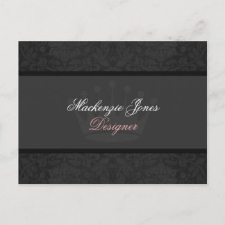 Carte postale Mackenzie Black Damask Chic