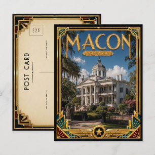Carte Postale Macon Géorgie Art Déco Vintage Âge d'Or