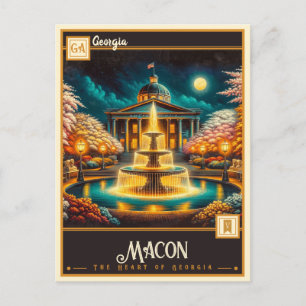 Carte Postale Macon, Géorgie   Vintage