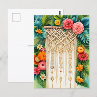 Carte Postale Macrame avec fleurs, Croisement