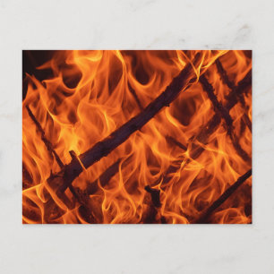 Carte Postale Macro de flamme de feu dans la cheminée