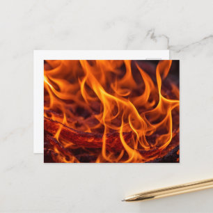 Carte Postale macro Flamme d'incendie