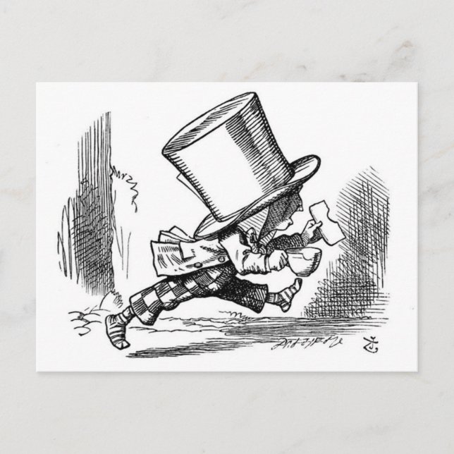 Carte Postale Mad Hatter Running (Devant)