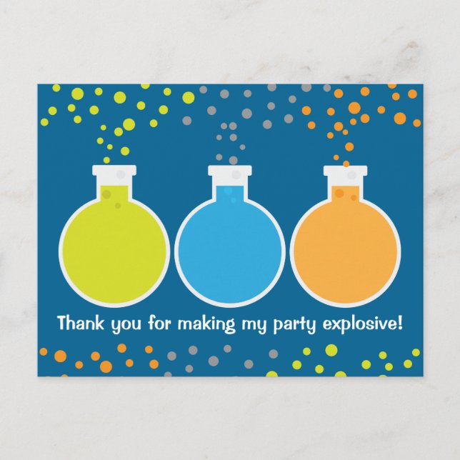 Carte Postale Mad Science Scientifique Anniversaire Merci (Devant)