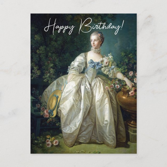 Carte Postale Madame Bergeret 1766 Boucher Joyeux Anniversaire (Devant)