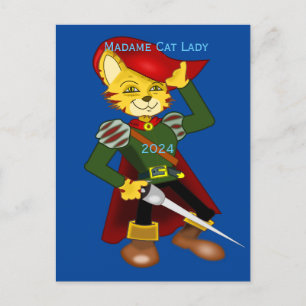 Carte Postale Madame Cat Lady 2024 pour le président Thunder_Cov