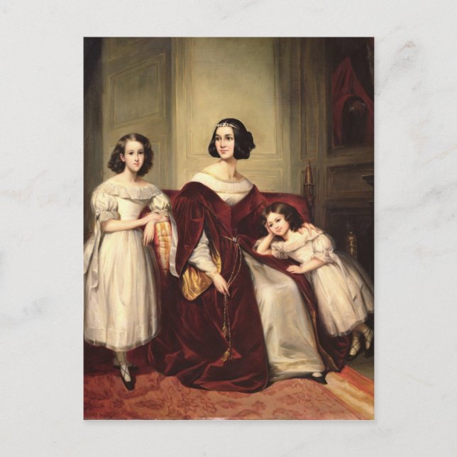 Carte Postale Madame de Nonjon et ses deux filles, 1839 (Devant)