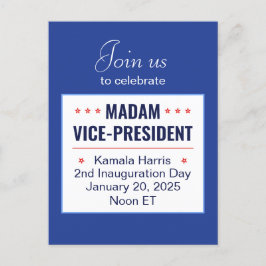 Carte Postale Madame la Vice-présidente Kamala Harris 2d Inaugur