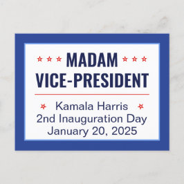 Carte Postale Madame la Vice-présidente Kamala Harris 2d Inaugur
