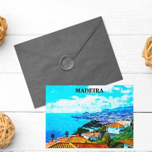 Carte Postale Madeira Portugal Panorama Illustration