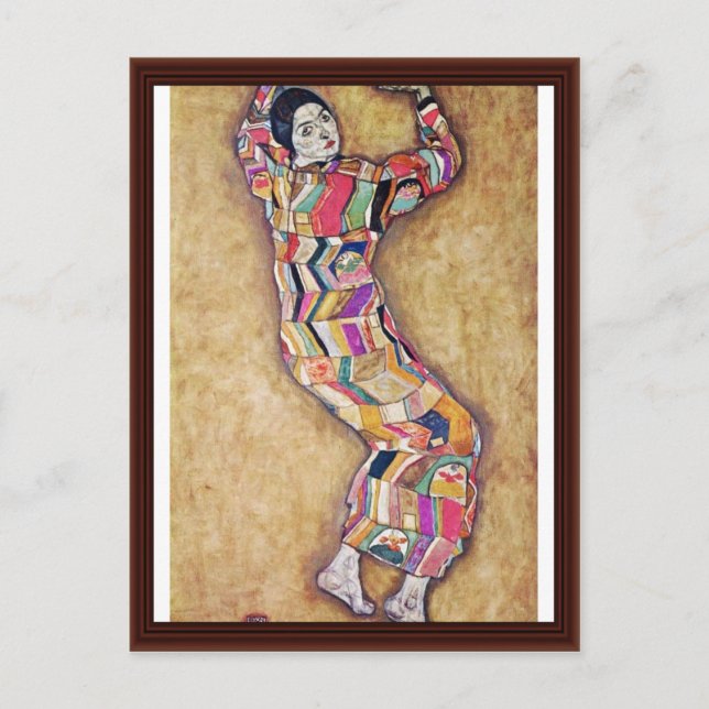 Carte Postale Mademoiselle Beer par Egon Schiele (Devant)