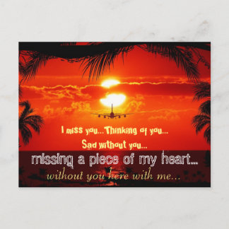 Carte Postale Mademoiselle Manquante Triste Coeur Solitaire Cass