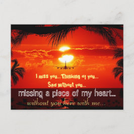 Carte Postale Mademoiselle Manquante Triste Coeur Solitaire Cass
