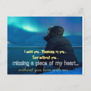 Carte Postale Mademoiselle Manquante Triste Coeur Solitaire Cass