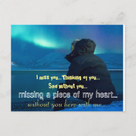 Carte Postale Mademoiselle Manquante Triste Coeur Solitaire Cass