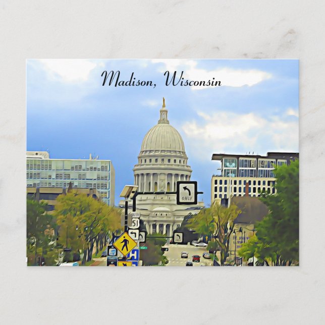 Carte Postale Madison, Wisconsin Capitol Building Photography (Devant)