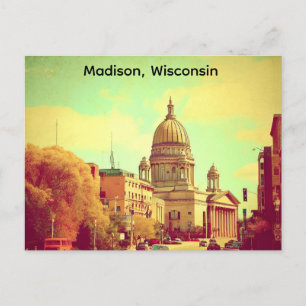 Carte Postale Madison, Wisconsin, Vintage du Capitole