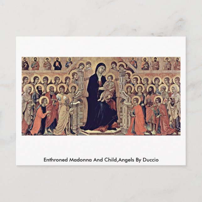 Carte Postale Madone Enfilée Et Enfant, Les Anges De Duccio (Devant)