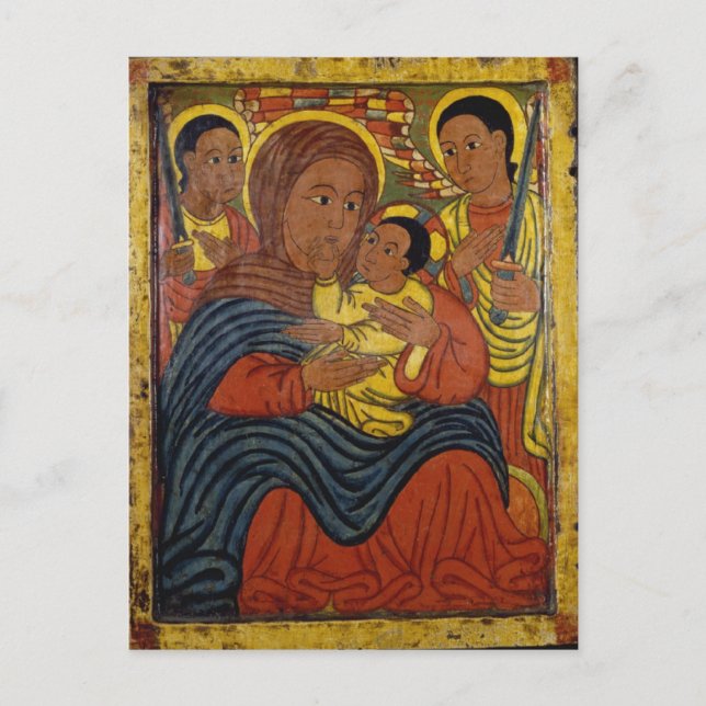 Carte Postale Madone noire éthiopienne avec Christ Child (Devant)