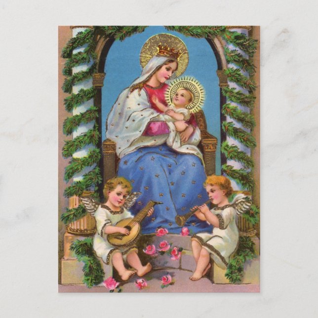 Carte postale Madonna & Child Christmas Holiday (Devant)
