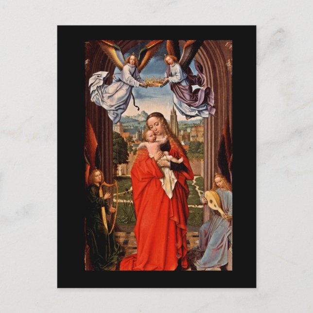 Carte Postale Madonna Christ Enfant et Anges (Devant)
