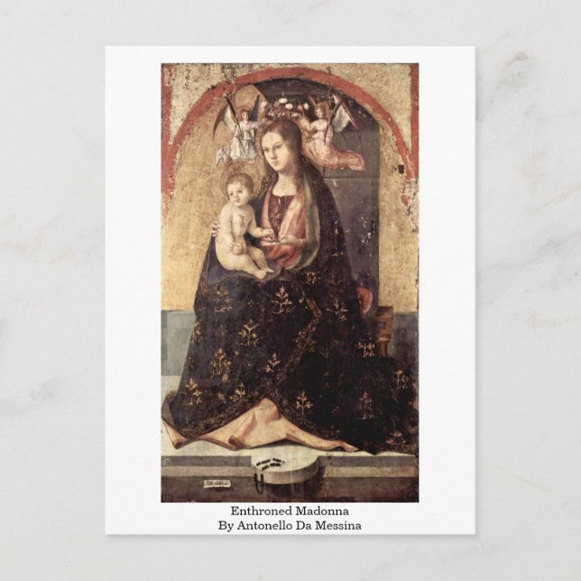 Carte Postale Madonna Enfilée Par Antonello Da Messina (Devant)
