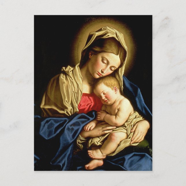 Carte Postale Madonna et enfant Jésus - Sassoferrato (Devant)