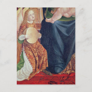 Carte Postale Madonna et l'enfant avec des musiciens anges