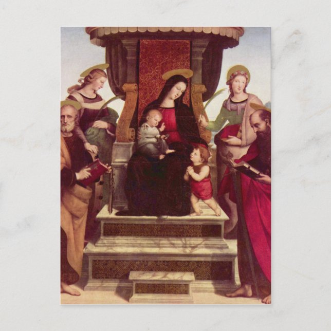 Carte Postale Madonna et l'enfant intronisé par les saints de Ra (Devant)