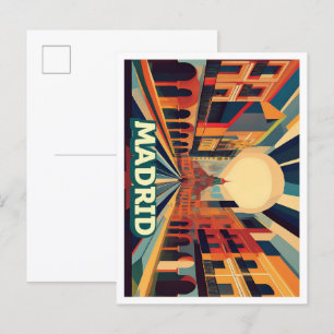 Carte Postale Madrid Espagne Voyage artistique coloré