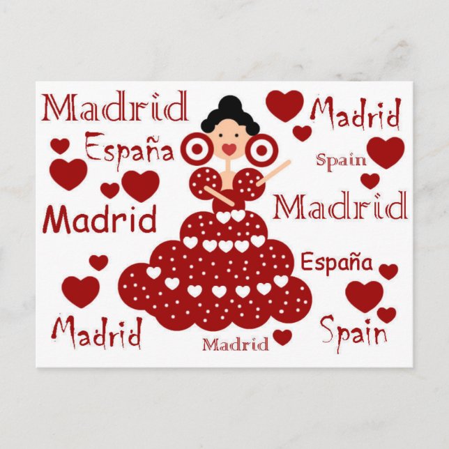 Carte Postale Madrid España muñeca flamenca (Devant)