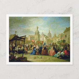 Carte Postale Madrid juste dans la plaza de la Cebeda (huile