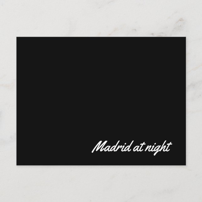 Carte postale Madrid la nuit (Devant)