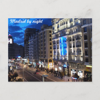 Carte Postale Madrid la nuit
