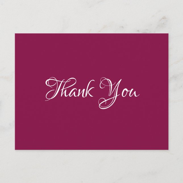 Carte Postale Magenta Chic Événement Mariage Cadeau Budget Merci (Devant)