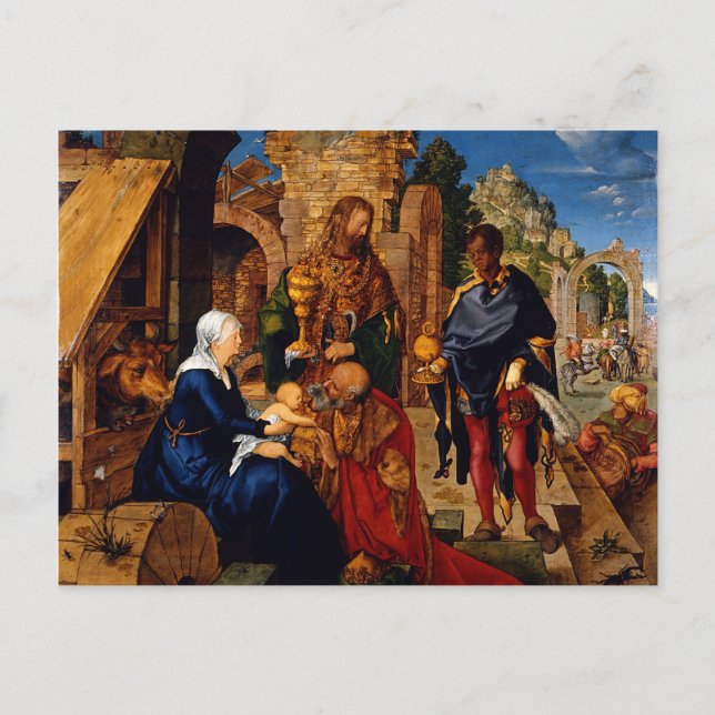 Carte Postale Magi Adoration Baby Jesus (Devant)