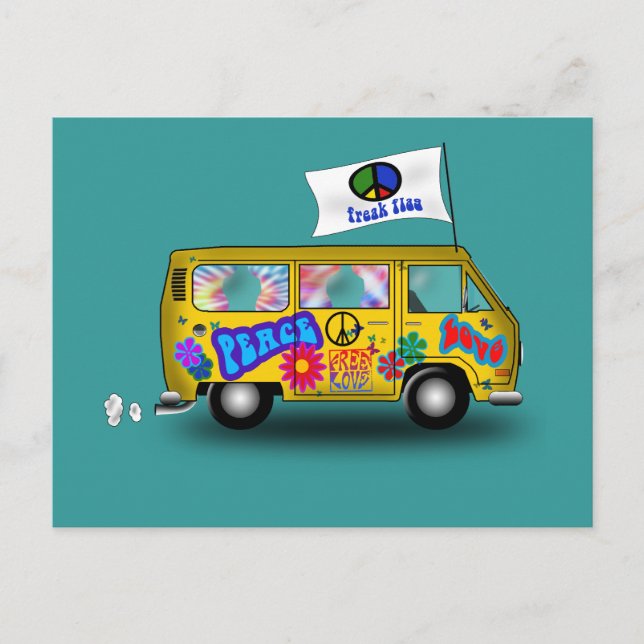 Carte Postale Magic Hippie Van (Devant)