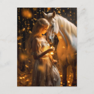 Carte Postale Magical Girl And Horse Imaginaire Ar