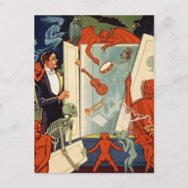 Carte Postale Magicien vintage Carter la grande magie (Devant)