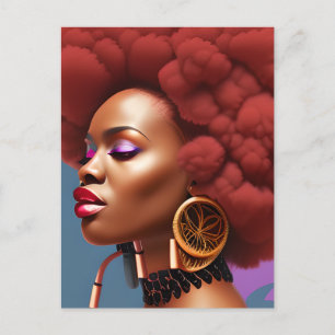 Carte Postale Magie de fille noire Anniversaire Sœur Femme mélan