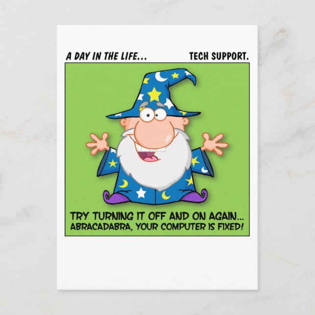Carte Postale Magie du support technique (Devant)