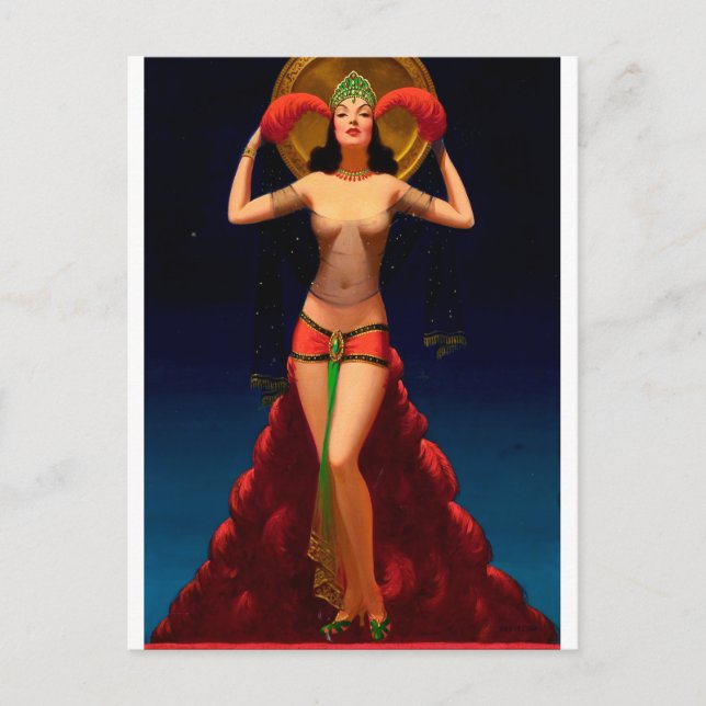 Carte Postale Magique Lady Pulp Pin Up (Devant)