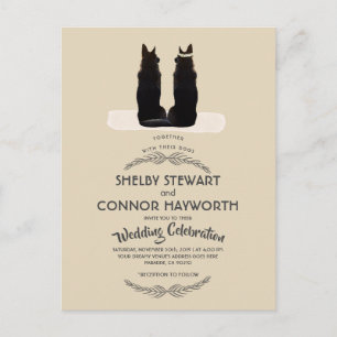 Carte Postale Magnifique berger allemand Mariage Silhouette