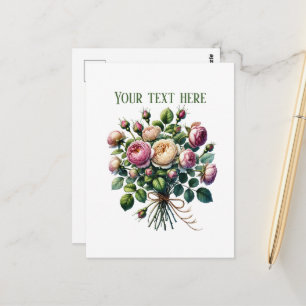 Carte Postale Magnifique bouquet de roses personnalisable