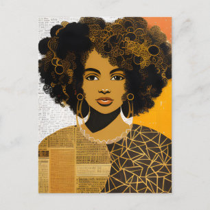 Carte Postale Magnifique Coiffure frêle Africain Américain Femme