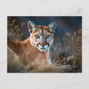 Carte Postale Magnifique Cougar Lion de Montagne Nature Sauvage 