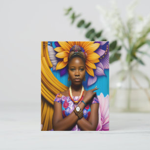 Carte Postale Magnifique femme africaine avec montre