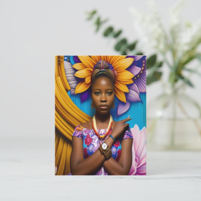 Carte Postale Magnifique femme africaine avec montre (Debout devant)