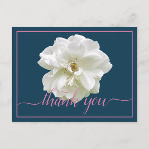 Carte Postale Magnifique fond de couleur rose blanche chic merci